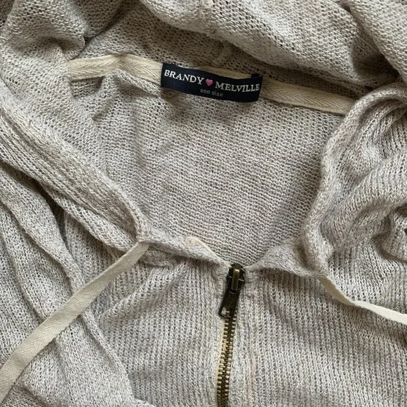 Brandy Melville Cream Hooded Cardigan - Picture 4 of 4